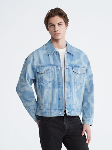 Denim Trucker Jacket & Relaxed Straight Fit Jeans by Calvin Klien